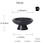 Black high saucer 14cm