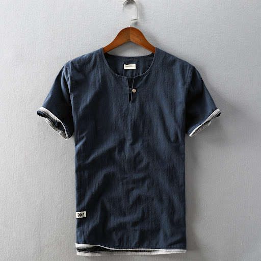 Title 3, Mens Casual Linen T-shirt Breathable comfort f...