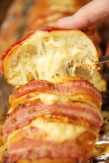 Cheesy Swiss Bacon Ranch Bread