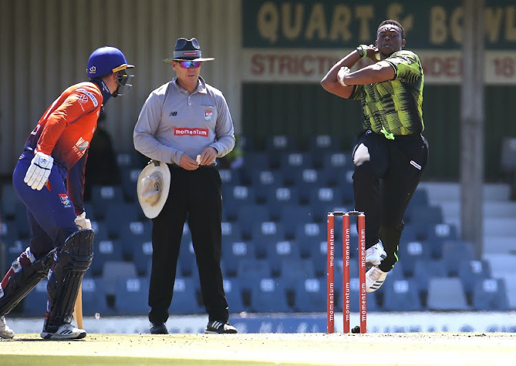 ON TARGET: Warriors bowler Sisanda Magala in action against the Cobras at Buffalo Park on Saturday