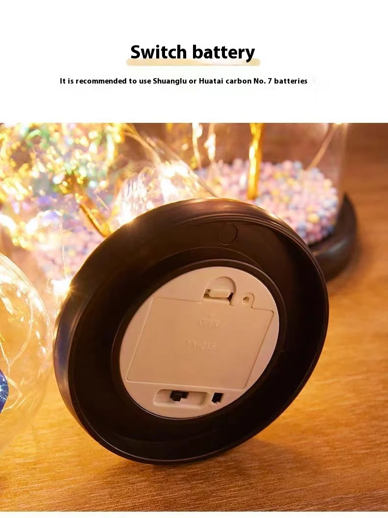 Title 8, Večna Ruža LED Svetlo u Staklenom Poklopcu Noćn...