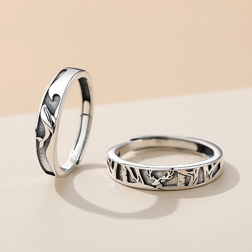 Title 5, Design Whale Deer Couple Ring Do Old Retro. Uni...