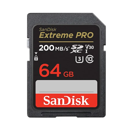 Thẻ nhớ SanDisk SD Extreme PRO-64GB,V30,U3,C10,R200,W90- SDSDXXU-064G-GN4IN