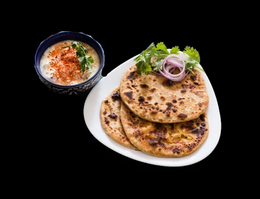 Paneer Paratha With Dahi (without Onion & Garlic)