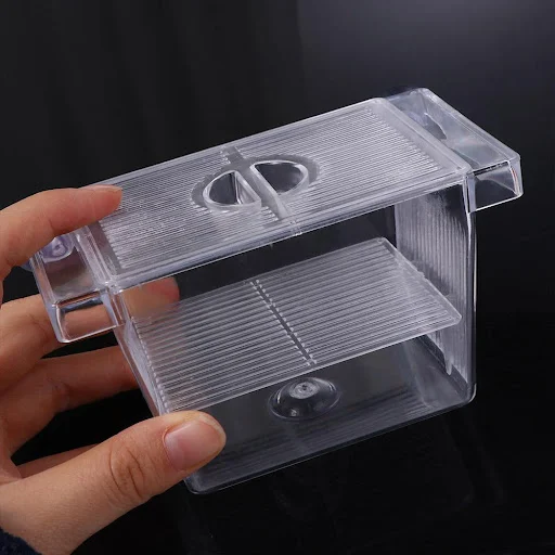 Acrylic Shrimp Incubator with Suction Cups Fish Baby Hatchery Fish Breeding Box Aquarium Breeder Box Fish Isolation Box