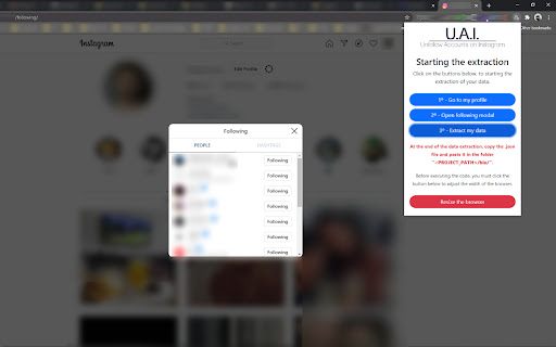 UAI - Unfollow Accounts on Instagram
