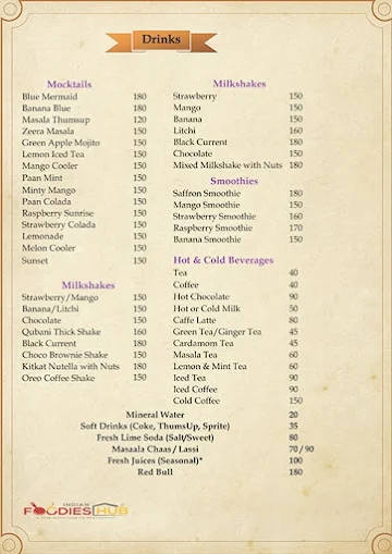 Indian Foodies Hub menu 