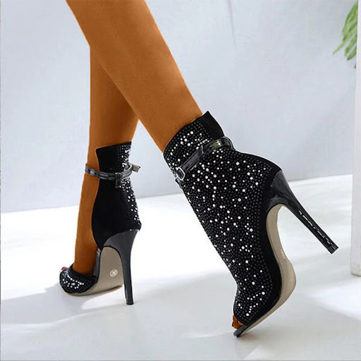 Title 4, Fashion Sandals Fish Mouth Super High Heel Buck...