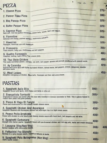 The Locals Bar & Cafe menu 