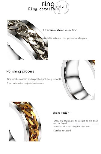 Title 3, Titanium Steel Chain Rotatable Ring Niche. Styl...