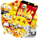 تنزيل 3D Cute Glitter Smile Emoji Theme التثبيت أحدث APK تنزيل