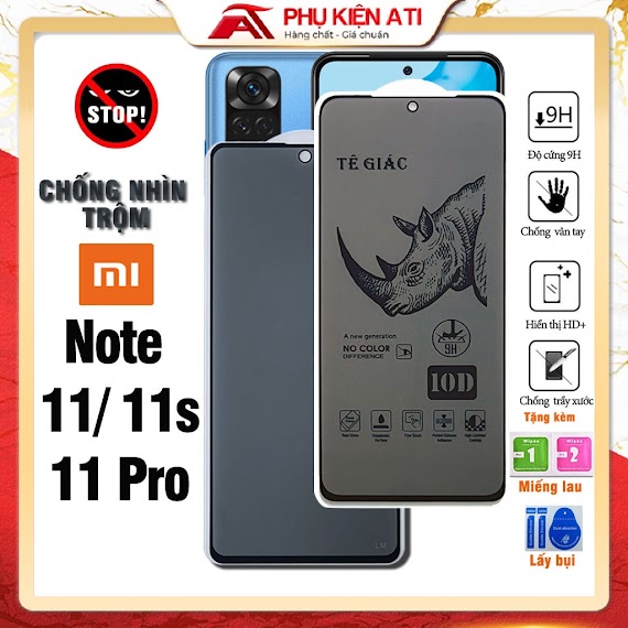 Kính Cường Lực Redmi Note 11 / Note 11S / Note 11Pro Chống Nhìn Trộm - Bảo Vệ Sự Riêng Tư Chống Trầy - Phụ Kiện Ati