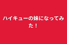 ハイキューの妹になってみた！