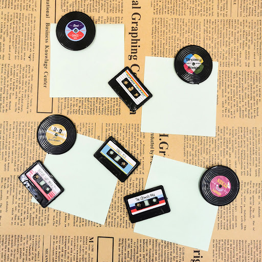 Title 1, Retro Tape Record Refrigerator Magnets. Add a t...