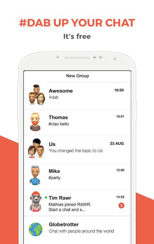 Android application Rawr Messenger: 3D Avatar Chat screenshort