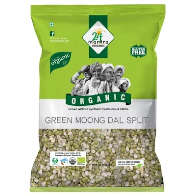 24 Mantra Organic Green Moong Dal Split 500 Gm