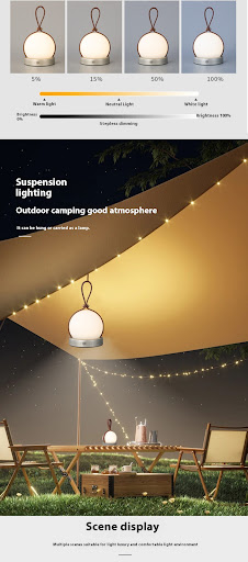Title 1, Draagbare kleine nachtlamp voor kamperen, USB o...
