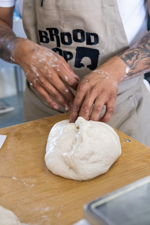 The Broodkop dough is a sticky, high-hydration variety.