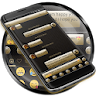 SMS Messages Gloss GoldBlack icon