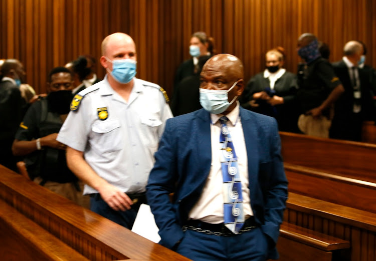 Former crime intelligence boss, Richard Mdluli at the high court in Pretoria earlier today.