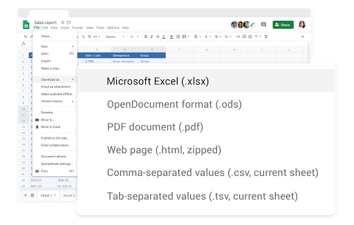 Travaillez indifféremment dans Sheets ou Excel