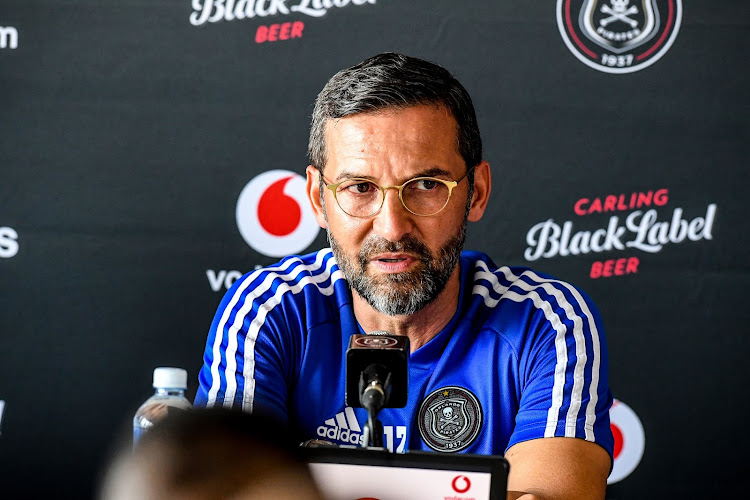 Orlando Pirates German coach Josef Zinnbauer speaks to the media at Rand Stadium in the south of Johannesburg on January 13 2020.