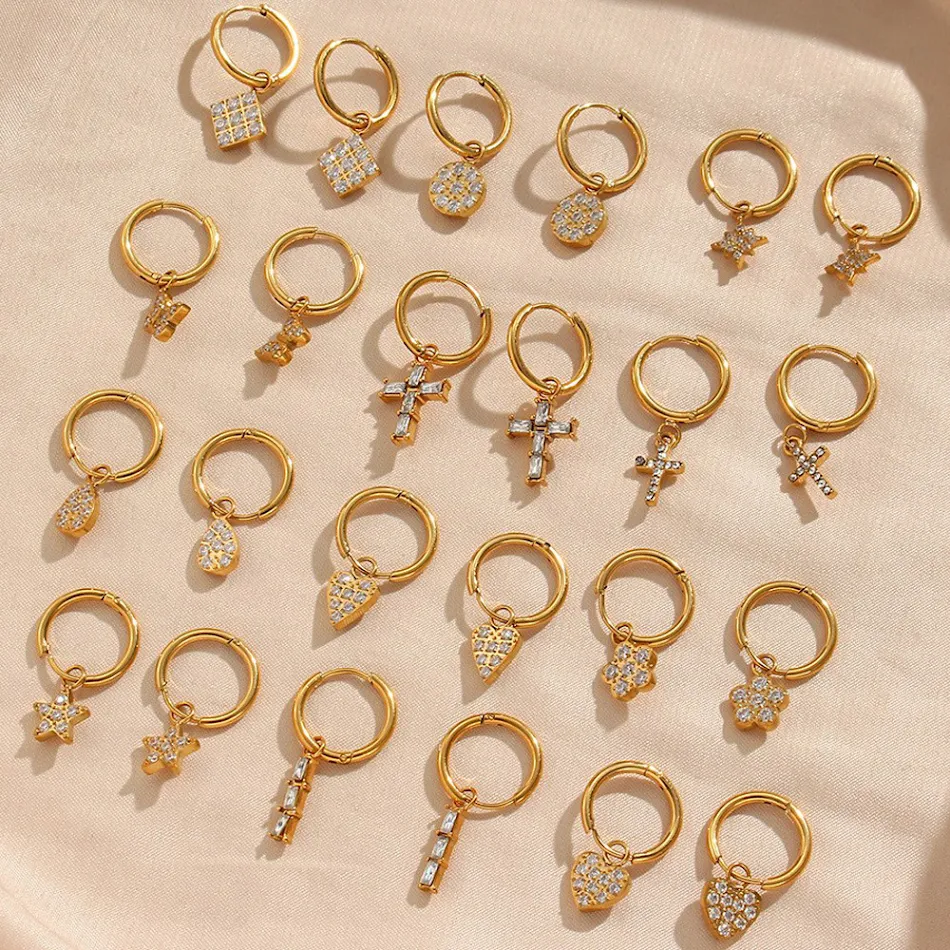 Boucles d'oreilles croix populaires INS Fashion Bijoux pour femmes, un accessoire idéal pour un look élégant et tendance.