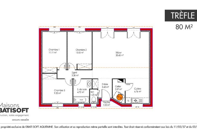  Vente Terrain + Maison - Terrain : 400m² - Maison : 84m² à Pessac (33600) 