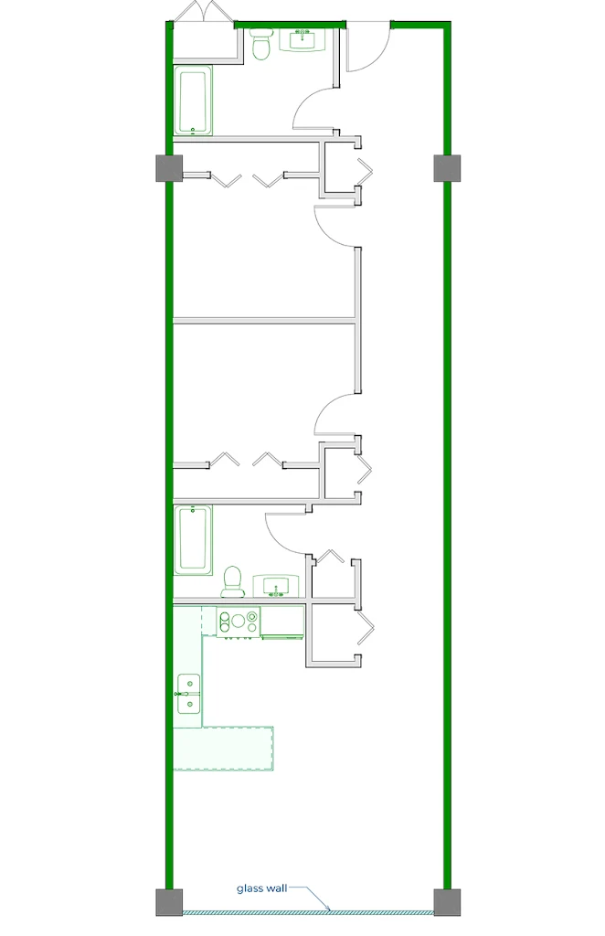 Clemente Floorplan Diagram 1020-1150 sq ft