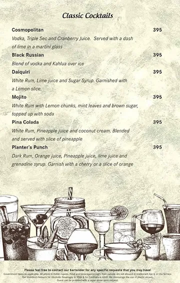 Ak's Bar - Karma Lakelands menu 