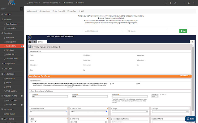 FFL Boss 2 Click Background Check chrome extension