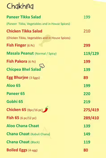 Flavours Of Chakhna menu 