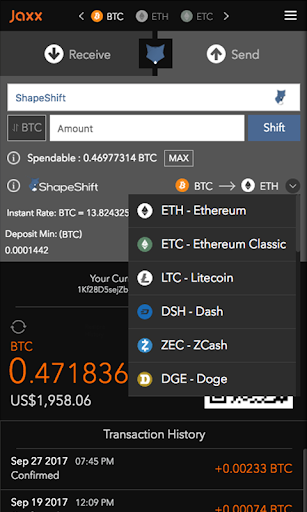 Jaxx Blockchain Wallet  screenshots 3