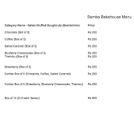 Bambo Bakehouse menu 1