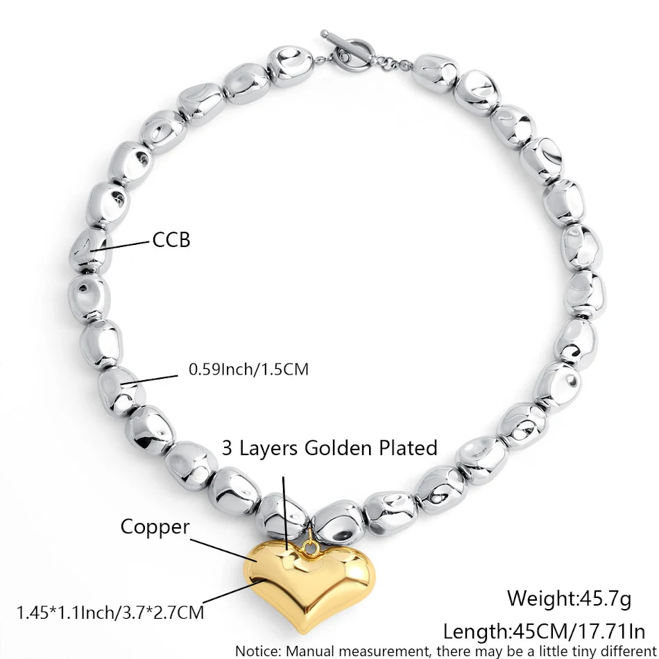 Glossy Love Anhänger Halskette mit CCB-Perlen. Funkelnder Ausdruck der Liebe. Dieses charmante Collier ist ideal für stilvolle Outfits.