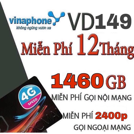 Sim 4G Vina D500 - 12Vd89 - 12Vd149 Vào Mạng Miễn Phí 12 Tháng Không Cần Nạp Tiền, Gia Hạn