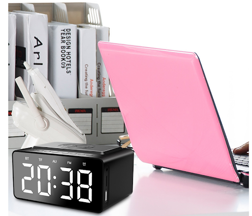 Title 2, Wireless Charging Bluetooth Speaker Clock LED A...