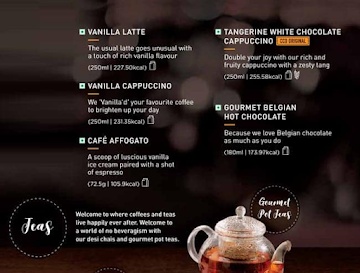 Cafe Coffee Day menu 