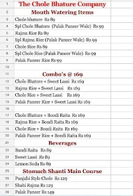 The Chole Bhature Company menu 1