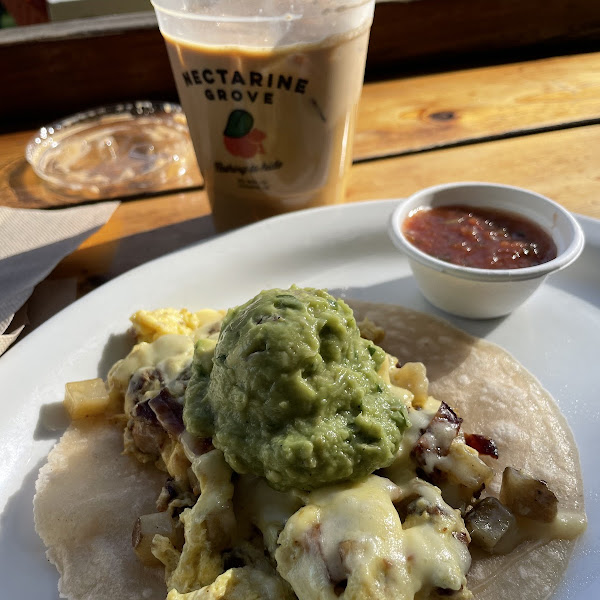 Breakfast taco and chagochino