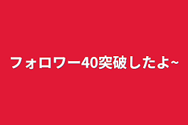 フォロワー40突破したよ~