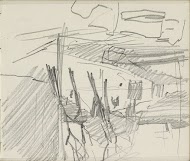 Landschap met bomen en bebouwing