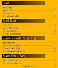 Bhanushali Dabeli menu 2