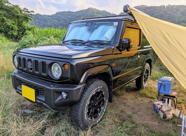 ジムニーのジムニーキャンプ・ジムニーのある風景・酷暑💦・梅雨明け？に関するカスタム事例の投稿画像2枚目