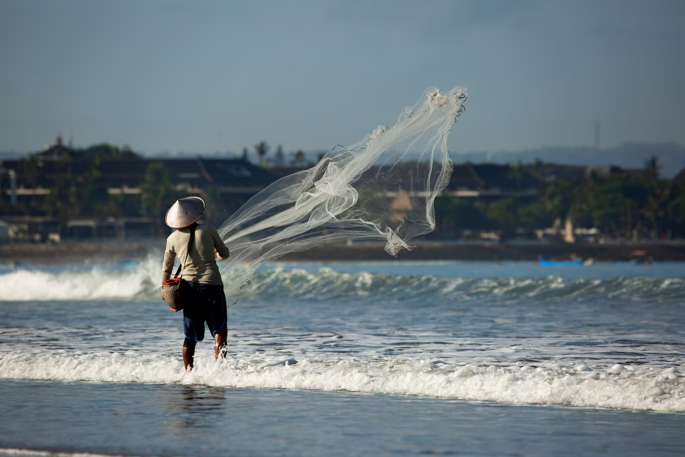 A man fishing