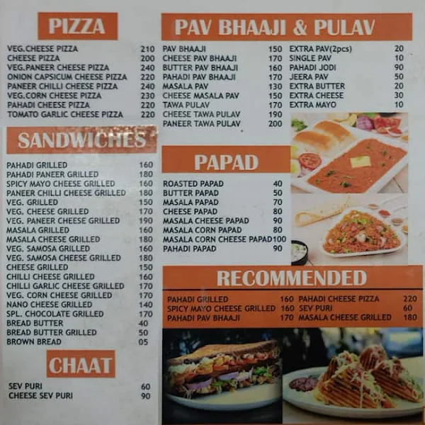 Falahaar menu 