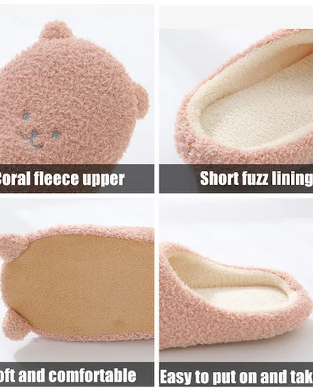 Winter Warm Plush Slippers Women Non-Slip Indoor Home Fur... - 3