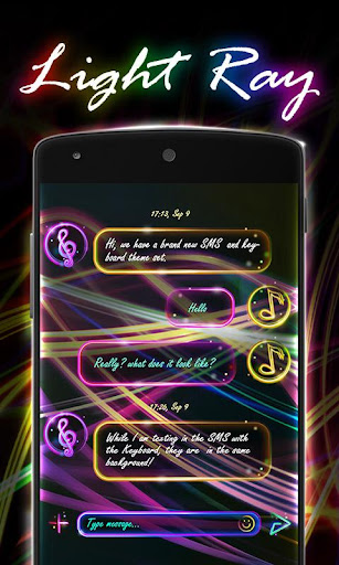 FREE GO SMS LIGHT RAY THEME