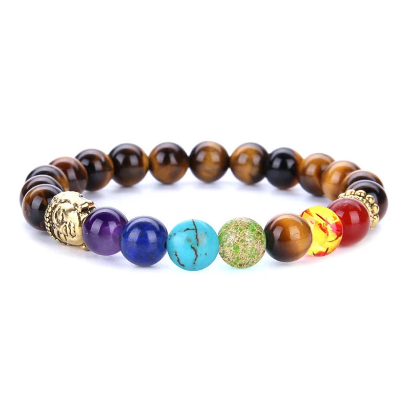 Natuurlijke lava steen armband 7 kleuren Amethist Tijgeroog Bescherming Energie en evenwicht Mode sieraden heren dames