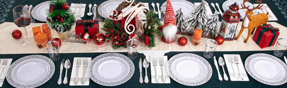 Christmas dinner plates